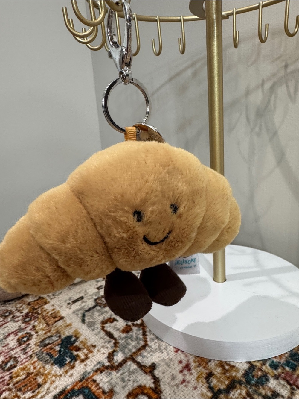 Jellycat Tan Croissant Plush Keyring